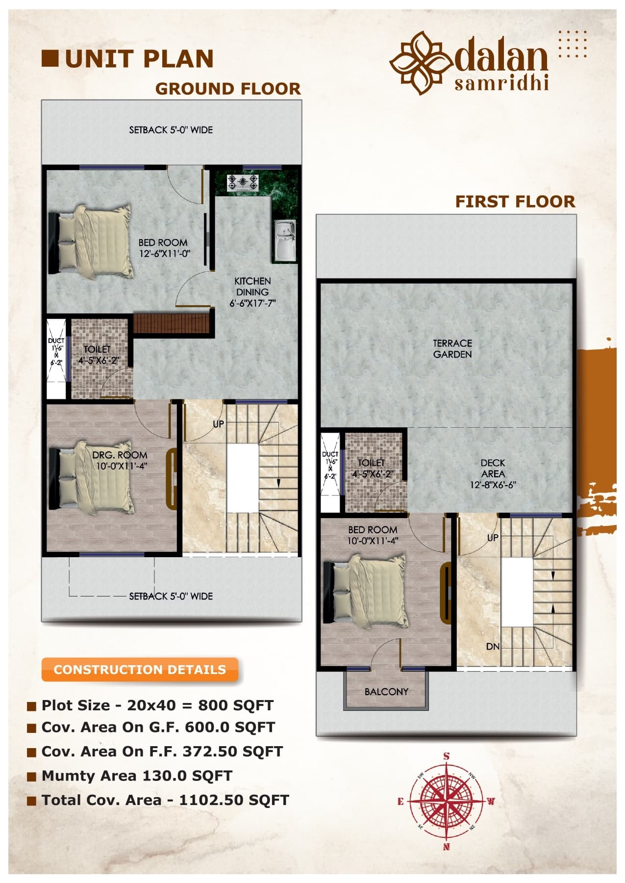 Dalan Samridhi Unit Plan - Ground & First Floor